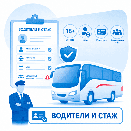 Водители и стаж при оформлении ОСАГО на автобус